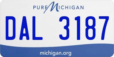 MI license plate DAL3187