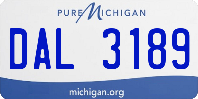 MI license plate DAL3189