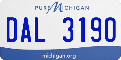 MI license plate DAL3190