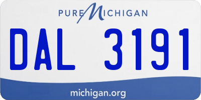 MI license plate DAL3191