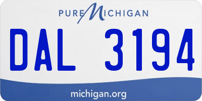 MI license plate DAL3194