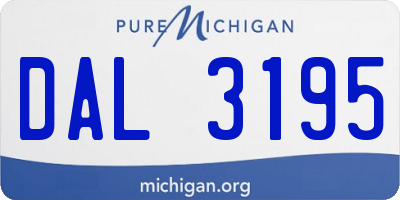 MI license plate DAL3195