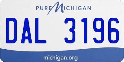 MI license plate DAL3196