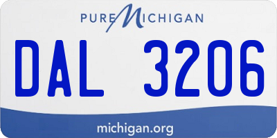 MI license plate DAL3206