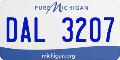 MI license plate DAL3207