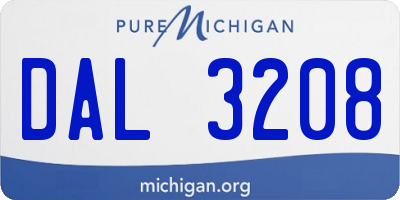 MI license plate DAL3208