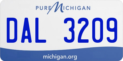 MI license plate DAL3209