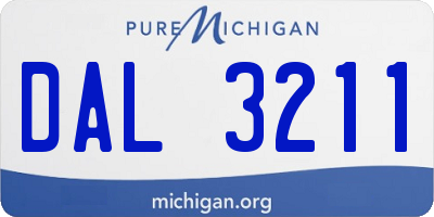 MI license plate DAL3211