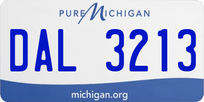 MI license plate DAL3213