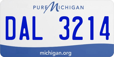 MI license plate DAL3214