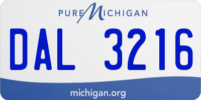 MI license plate DAL3216