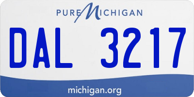 MI license plate DAL3217