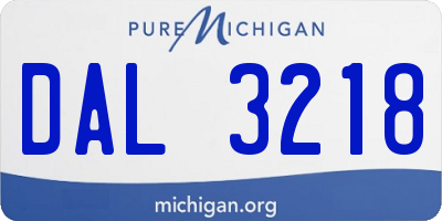 MI license plate DAL3218
