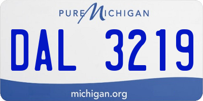 MI license plate DAL3219