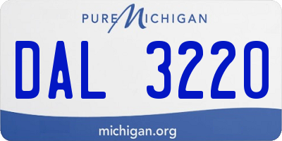 MI license plate DAL3220