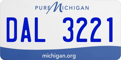 MI license plate DAL3221