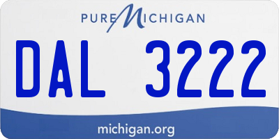 MI license plate DAL3222