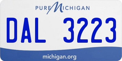MI license plate DAL3223