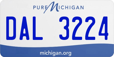 MI license plate DAL3224