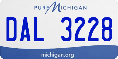 MI license plate DAL3228