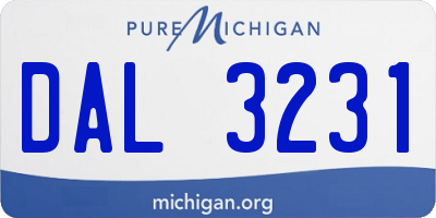 MI license plate DAL3231