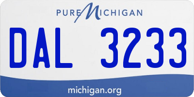 MI license plate DAL3233