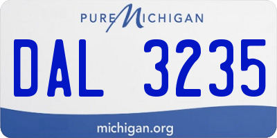 MI license plate DAL3235