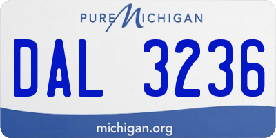 MI license plate DAL3236