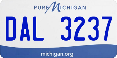 MI license plate DAL3237