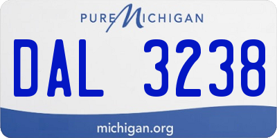 MI license plate DAL3238