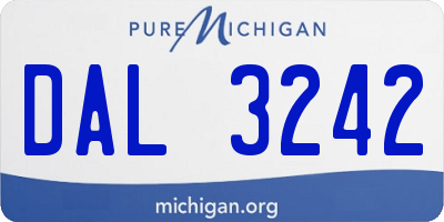 MI license plate DAL3242