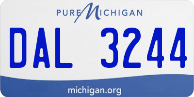 MI license plate DAL3244