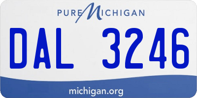 MI license plate DAL3246