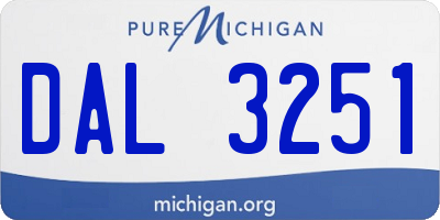 MI license plate DAL3251