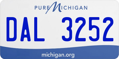 MI license plate DAL3252