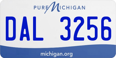 MI license plate DAL3256