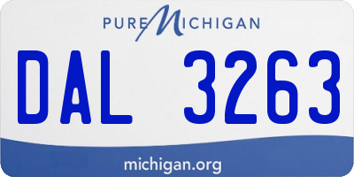 MI license plate DAL3263