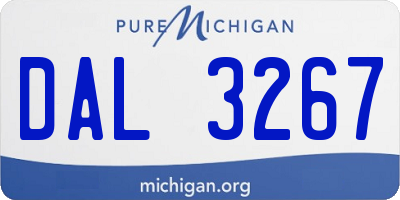 MI license plate DAL3267