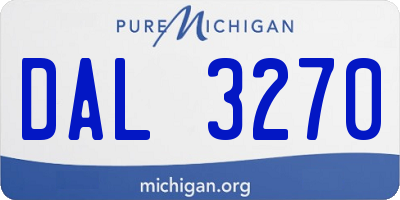 MI license plate DAL3270