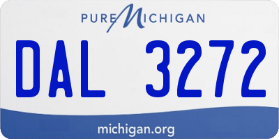 MI license plate DAL3272