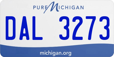 MI license plate DAL3273