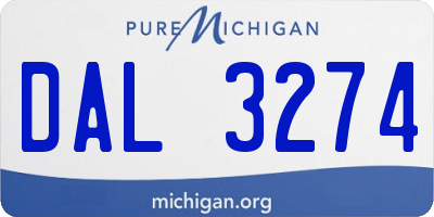 MI license plate DAL3274