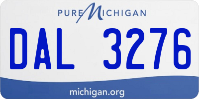 MI license plate DAL3276