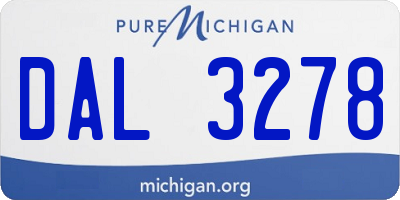MI license plate DAL3278