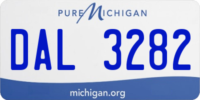 MI license plate DAL3282