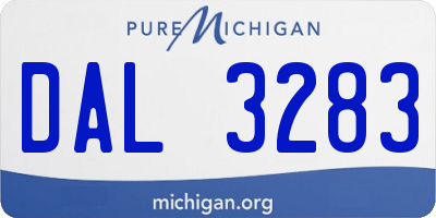 MI license plate DAL3283