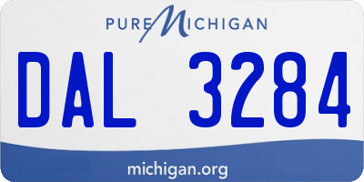 MI license plate DAL3284