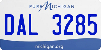 MI license plate DAL3285