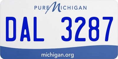 MI license plate DAL3287
