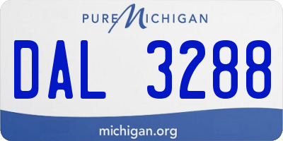 MI license plate DAL3288